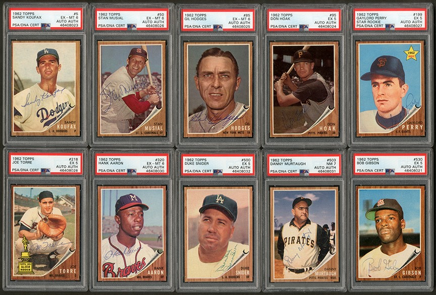 Baseball and Trading Cards - 1962 Topps Baseball Complete Set (598) with 392 Signed Cards (Topps Signed Set Archive)
