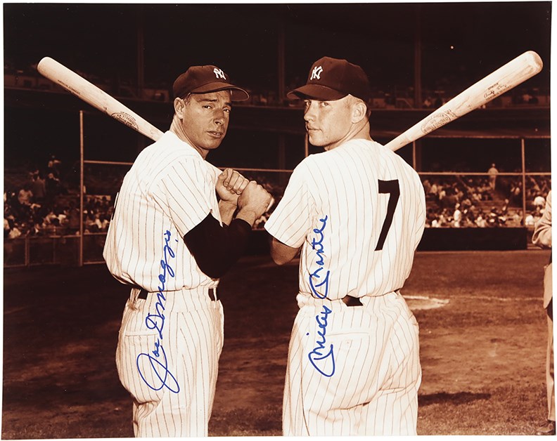 Mickey Mantle and Joe DiMaggio Signed Oversized Photograph