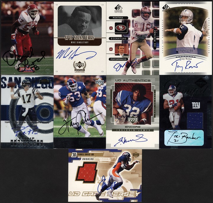 Large Modern Football Signed Trading Card Collection with Major Hall of Famers (150) PSA