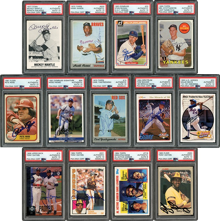 - 1958-98 Baseball Signed Card Collection with Mickey Mantle (67)