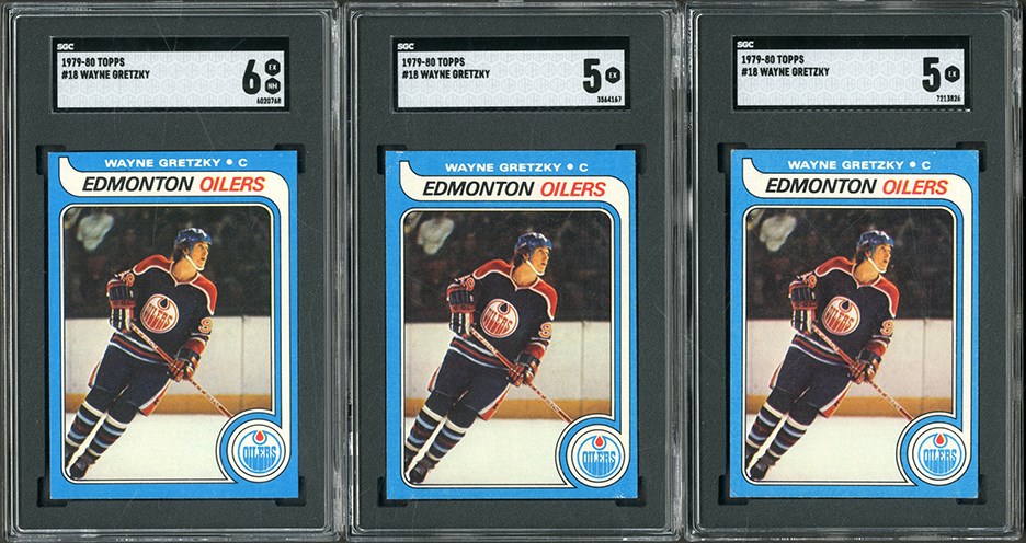 Hockey Cards - Three 1979 Topps #18 Wayne Gretzky SGC Graded Rookies