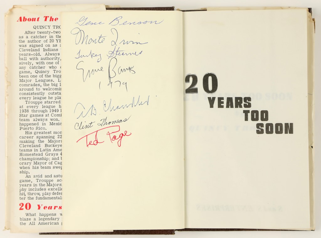 - Negro League Legends Signed Book with Turkey Stearnes