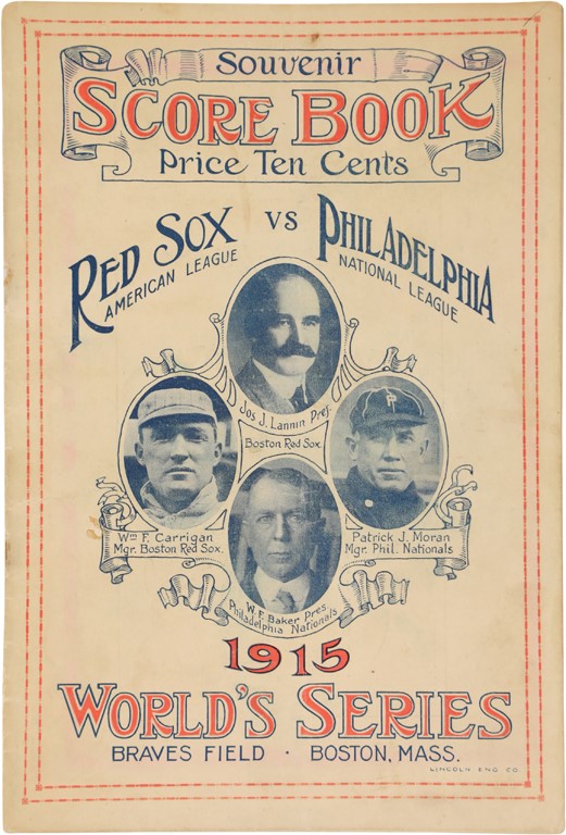 Boston Sports - 1915 Boston Red Sox World Series Program