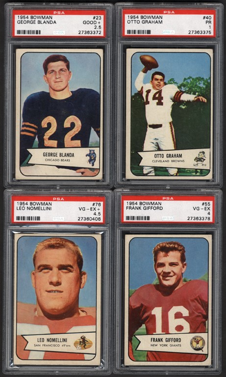 - 1954 Bowman Football Near Complete Set (127/128) with PSA