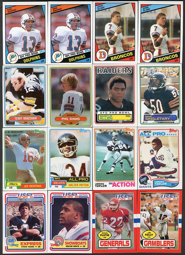 - 1980-1984 Topps & USFL Football Complete Sets (8)
