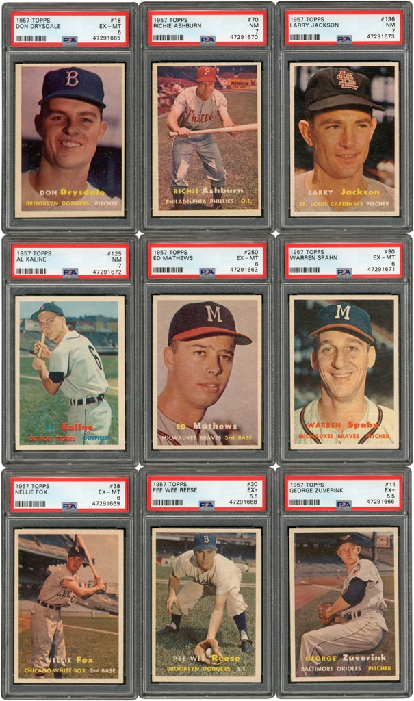 Baseball and Trading Cards - 1957 Topps Baseball Near-Complete Set (384/407)
