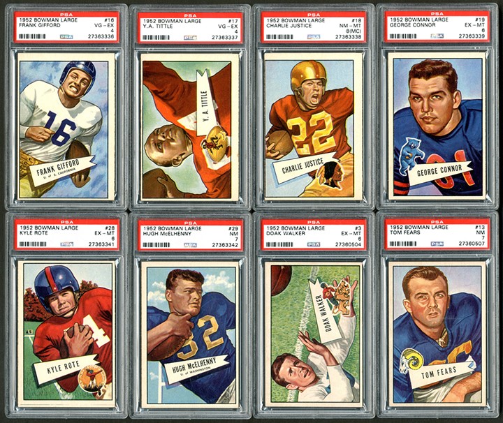 - 1952 Bowman Large Football Collection (150) with PSA