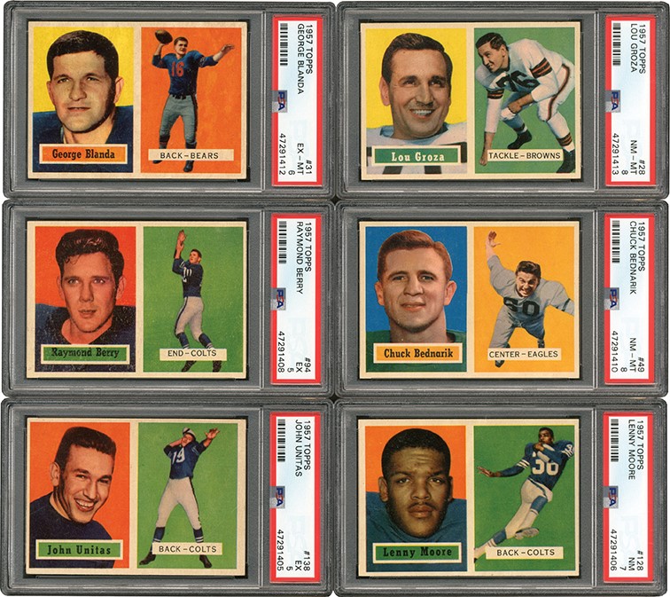 - 1957 Topps Football Near-Complete Set (151/154) with PSA Graded