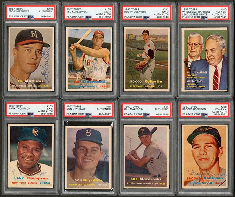 Baseball and Trading Cards - High Grade 1957 Topps Baseball Complete Set (407) with 263 Signed Cards (Topps Signed Set Archive)