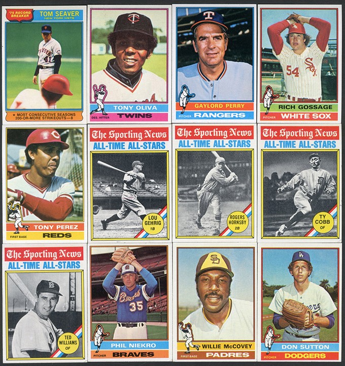 - Humongous Lot of 1976 Topps Baseball Cards with Stars (16550)