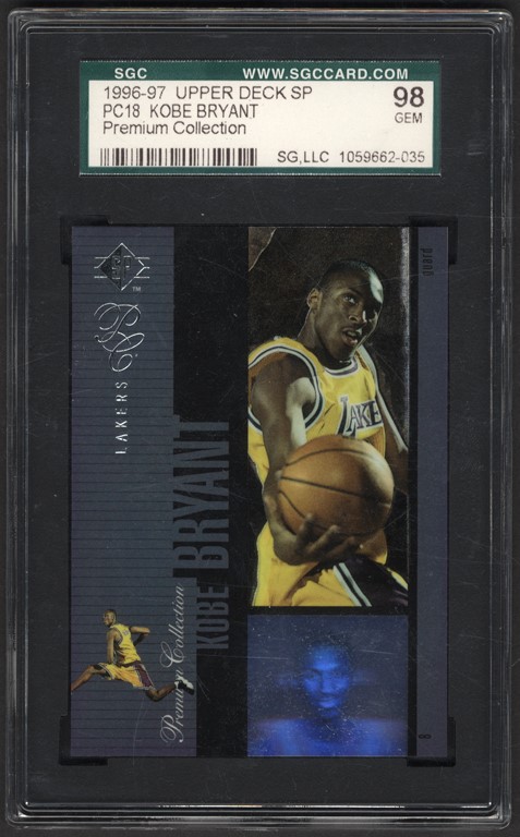 Basketball Cards - 1996 SP Holoviews Premium Collection #PC18 Kobe Bryant Rookie Card SGC 98 GEM MINT 10 (Pop 1 of 2)