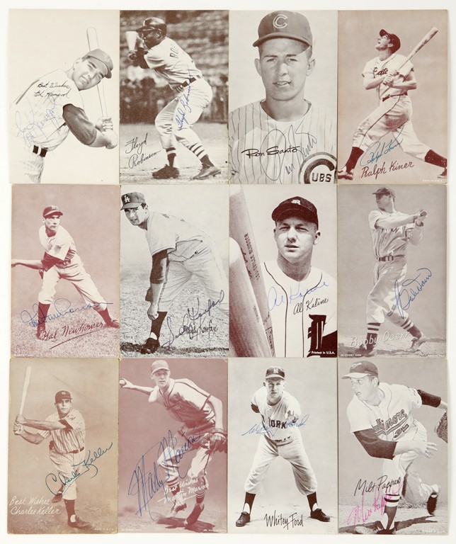 - 1940s-60s Signed Baseball Exhibit Card Collection (99)