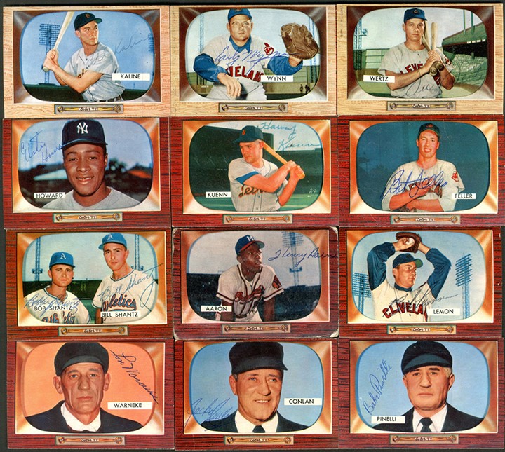 - Large Collection of 1955 Bowman Baseball Vintage Signed Cards (211)
