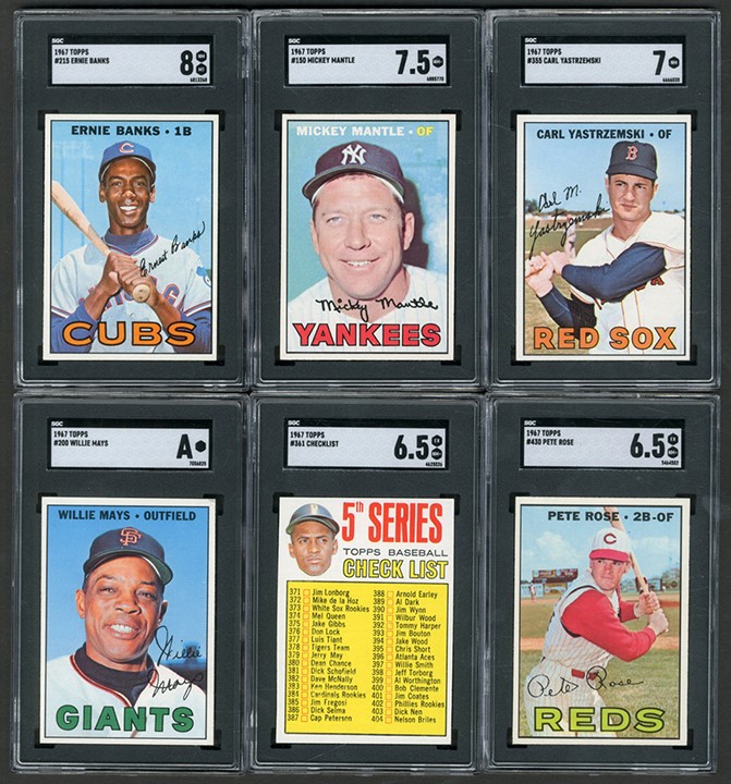 - High Grade 1967 Topps Baseball Complete Set (609) with SGC Graded