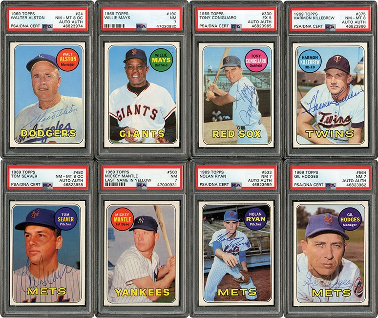 Baseball and Trading Cards - High Grade 1969 Topps Baseball Set (664) with 395 Signed Cards (Topps Signed Set Archive)