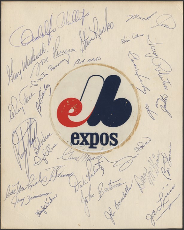 - 1969 Montreal Expos First Year Team Signed Sheet