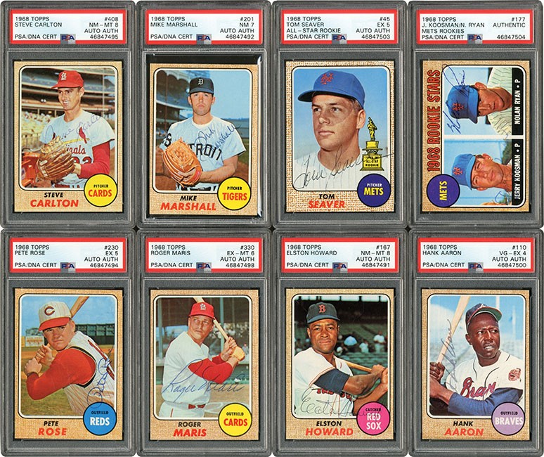 Baseball and Trading Cards - High Grade 1968 Topps Baseball Set (598) with 383 Signed Cards (Topps Signed Set Archive)