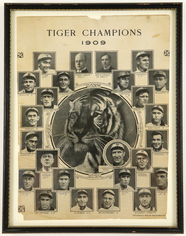 Ty Cobb and Detroit Tigers - 1909 Detroit Tigers Champions Print