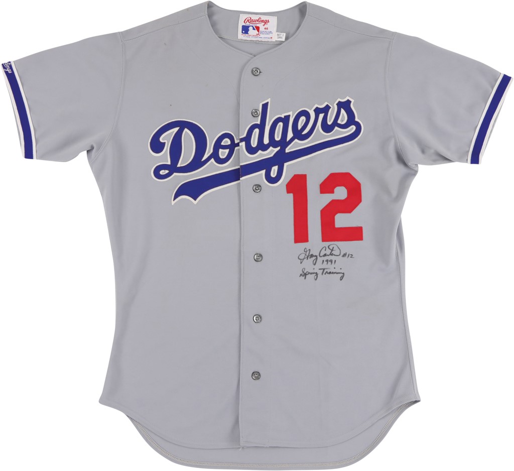 - 1991 Gary Carter Los Angeles Dodgers Signed Game Worn Jersey