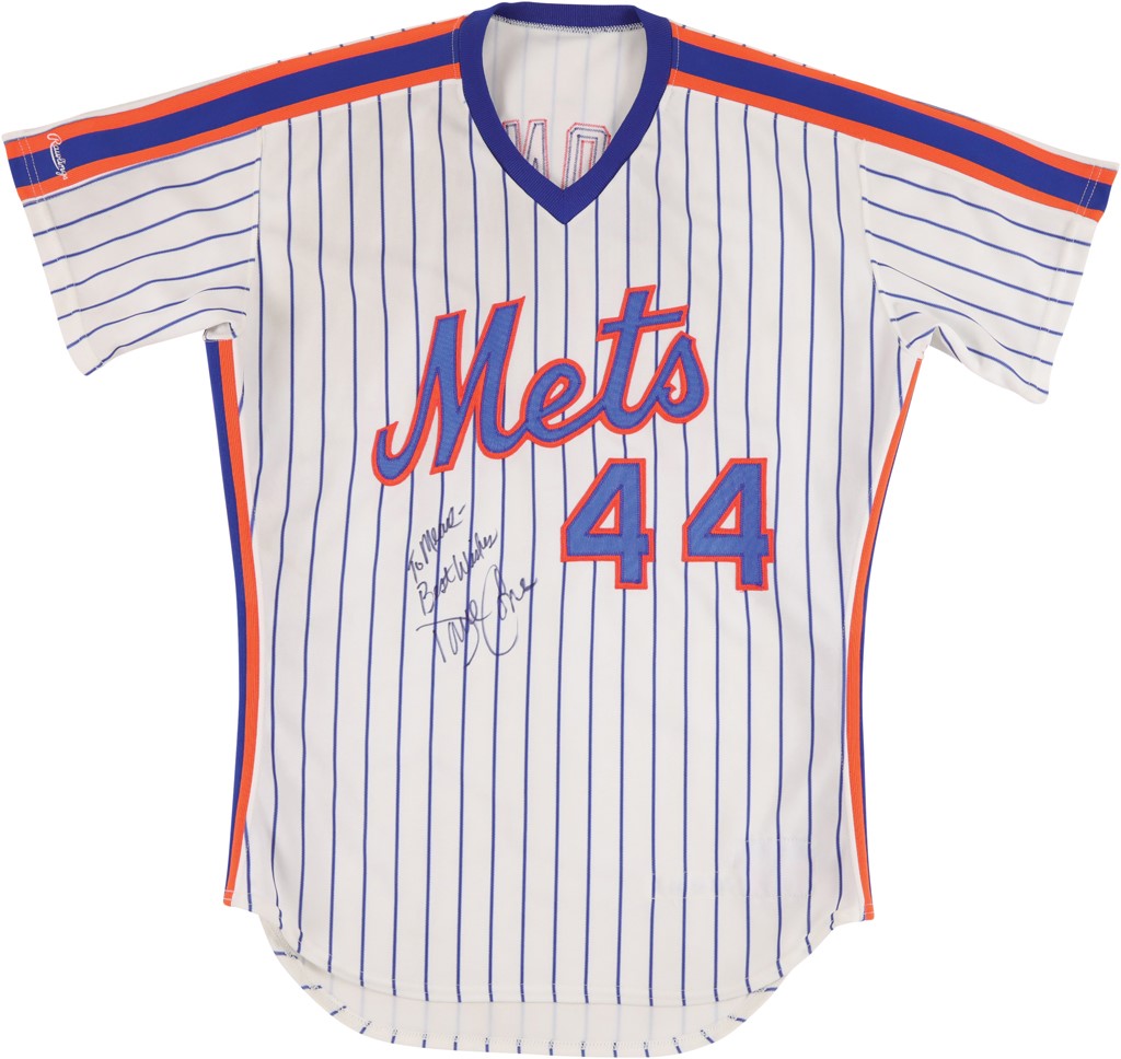 - 1988 Postseason David Cone New York Mets Signed Game Worn Jersey