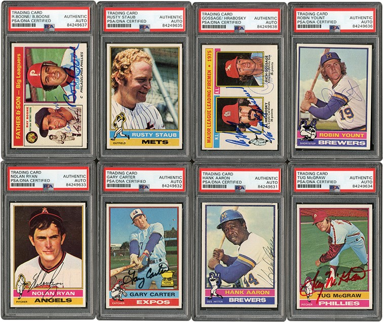 Baseball and Trading Cards - 1976 Topps & Traded Baseball High Grade Complete Sets (704) with 395 Signed Cards (Topps Signed Set Archive)