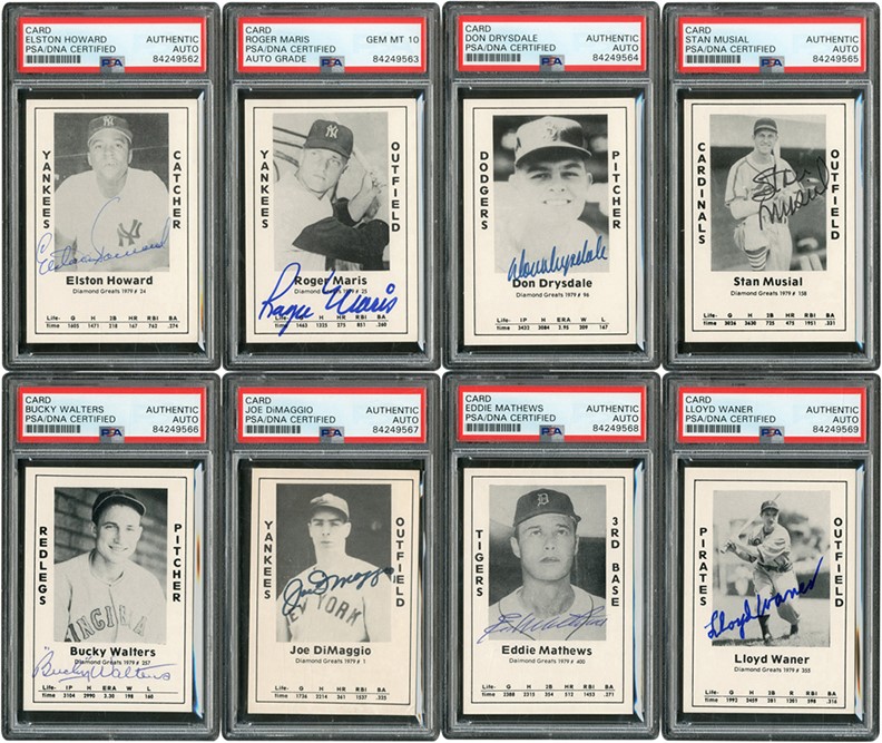 Baseball Autographs - 1979 Diamond Greats Complete Set with 381 of 400 Signed