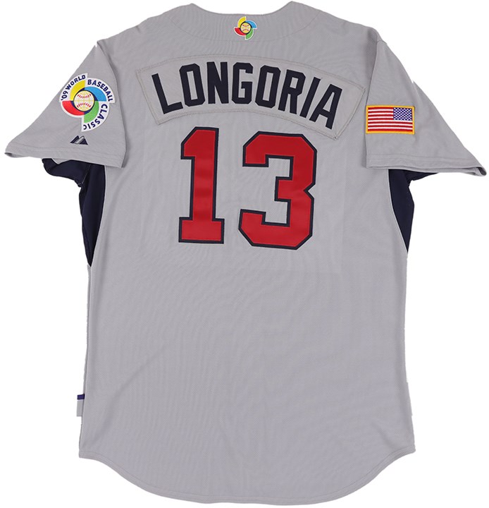 - 2009 Evan Longoria USA World Baseball Classic Game Worn Jersey (Photo-Matched)