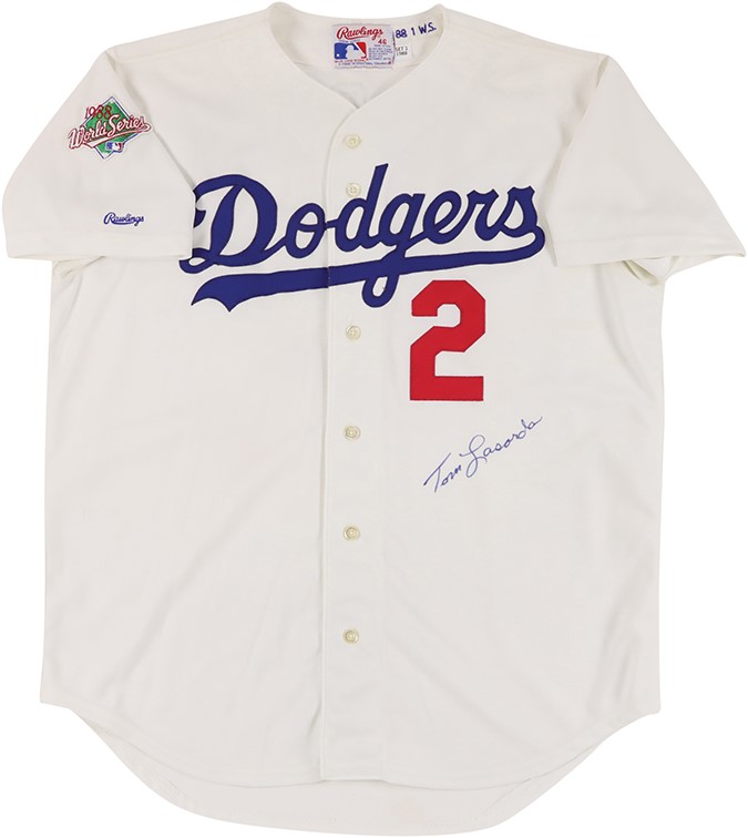 - 1988 Tommy Lasorda World Series Game One "Kirk Gibson Home Run" Signed Game Worn Jersey - Iconic Jumping Celebration! (Photo-Matched)