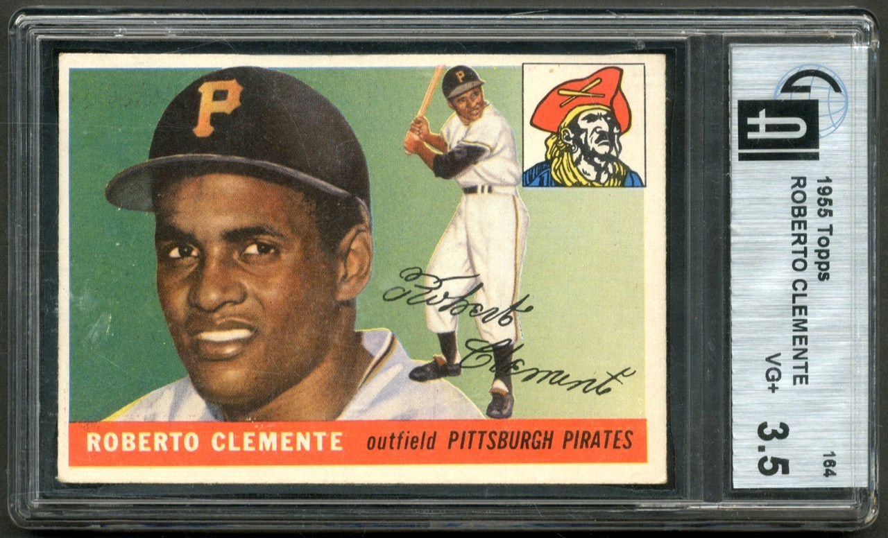 Baseball and Trading Cards - 1955 Topps #164 Roberto Clemente Rookie GAI VG 3.5