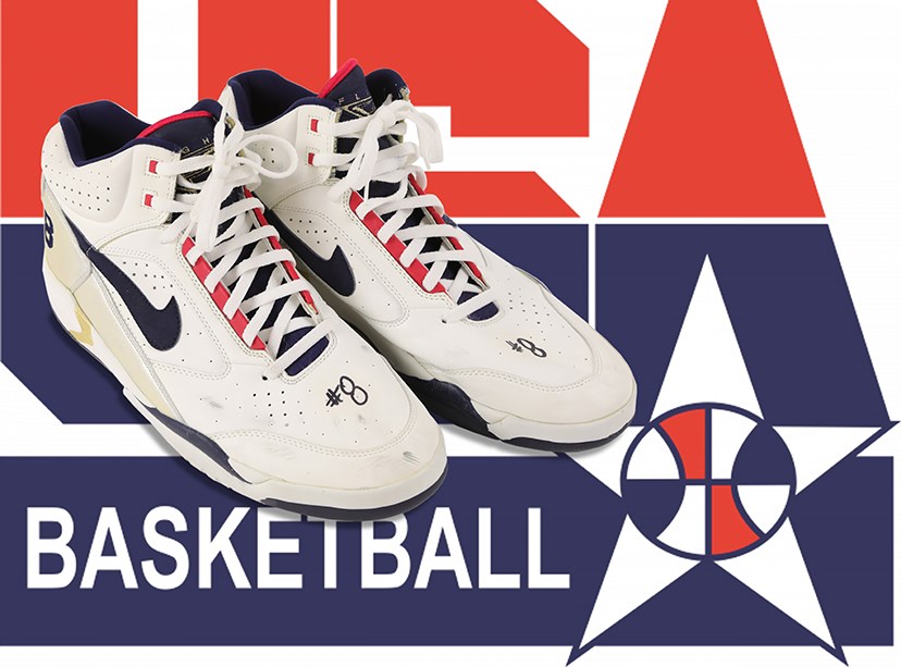 1992 Dream Team Scottie Pippen "Gold Medal" Signed Game Worn Sneakers - Gifted to Dream Team Staffer (Photo-Matched)