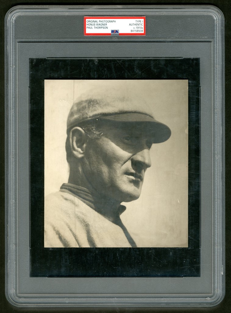 Vintage Sports Photographs - 1910s Honus Wagner Pittsburgh Pirates Original Photograph by Paul Thompson (PSA Type I)