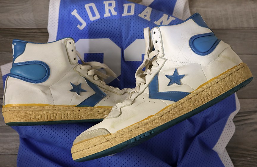 Basketball - 1981-82 Michael Jordan University of North Carolina Tar Heels Signed Game Worn Sneakers