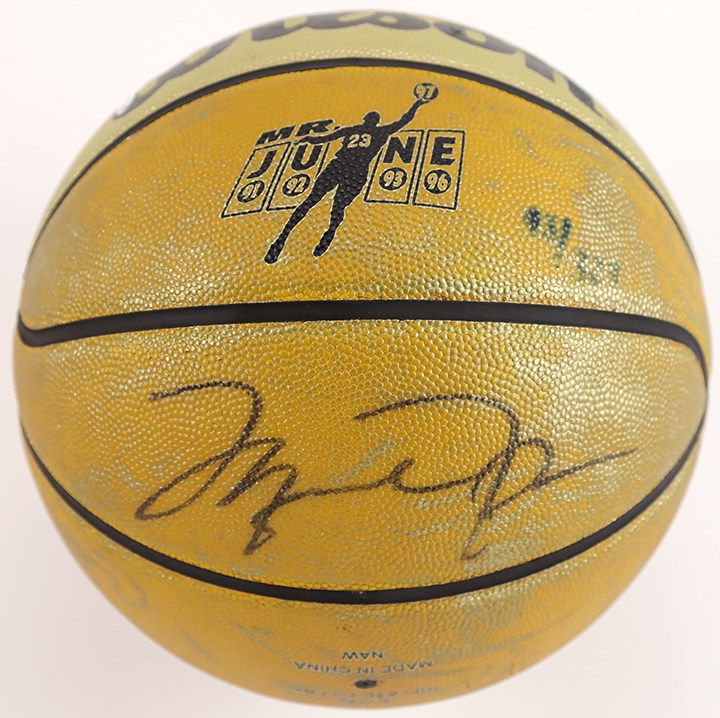 Michael Jordan Signed "Mr. June" Gold Basketball - Limited Edition 43/323 (UDA)