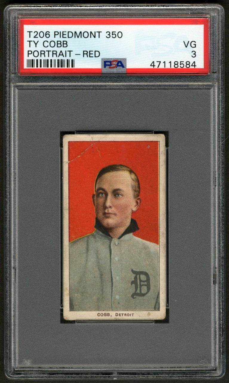 Baseball and Trading Cards - 1909-11 T206 Ty Cobb Red Portrait PSA VG 3
