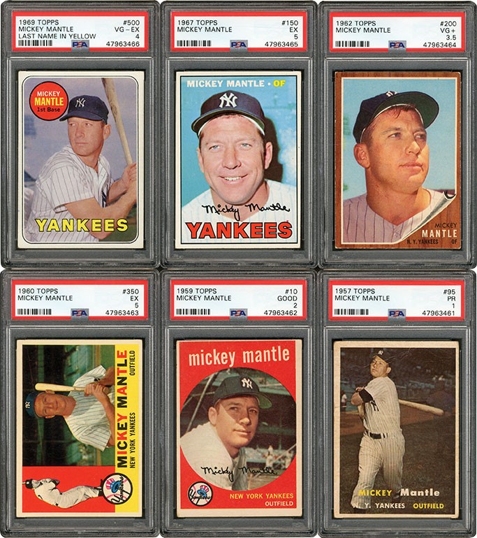 Baseball and Trading Cards - 1957-69 Topps Mickey Mantle Card Run (35)