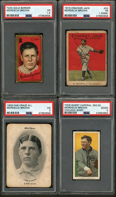 - 1906-15 Mordecai Brown Baseball Card Collection (5)