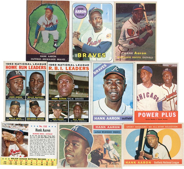 Baseball and Trading Cards - 1955-69 Topps Bowman & Post Hank Aaron Card Collection (38)