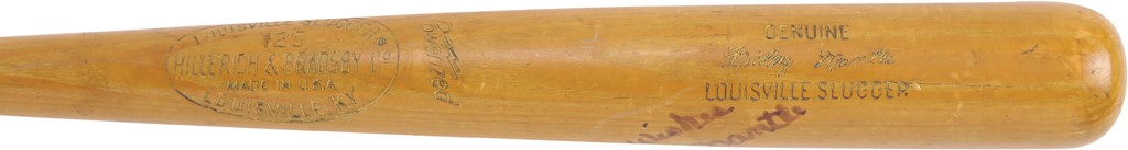 - 1965 Mickey Mantle New York Yankees Signed Game Bat (PSA)